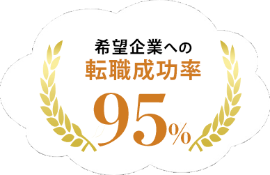 希望企業への転職成功率95%